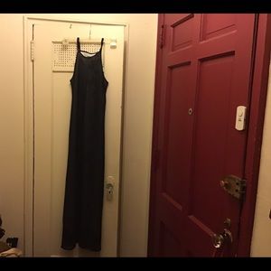 Long dress with spaghetti straps white lining with flowers